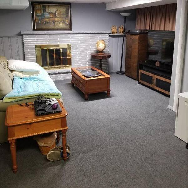 Royal Carpet Dark Gray Residential 24 in. x 24 in. Loose Lay Interlocking Carpet Tile (15 Tiles/Case) 60 sq. ft.