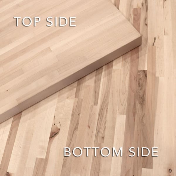 8 ft. L x 25 in. D Unfinished Maple Solid Wood Butcher Block Countertop With Eased Edge