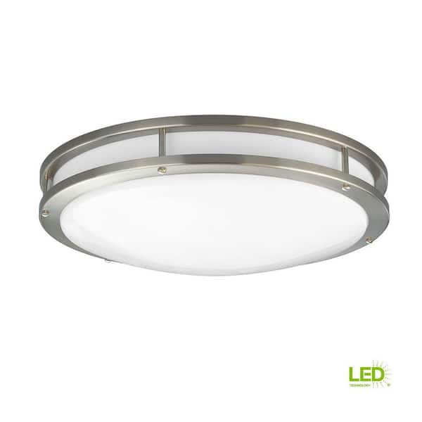 17.75 in. CTC COMM Collection 31 -Watt Brushed Nickel Integrated LED Flush Mount