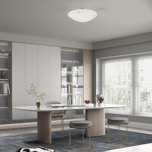 Oasis 4 Light Antique Brass Semi Flush Mount