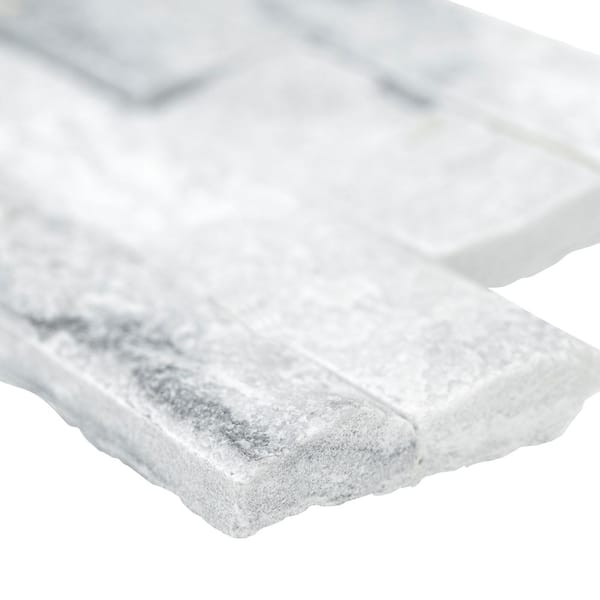 Alaska Gray Ledger Panel 6 in. x 24 in. Natural Marble Wall Tile (6 sq. ft./Case)