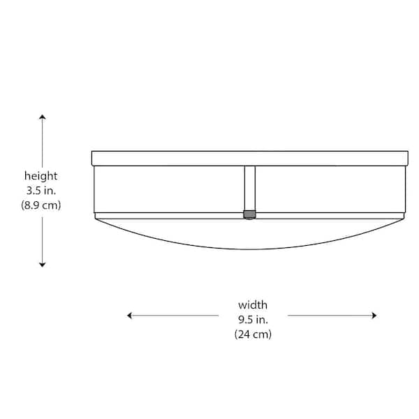 Barnes 9.5 in. Integrated LED Brushed Nickel Flush Mount Ceiling Light Fixture with Acrylic Shade