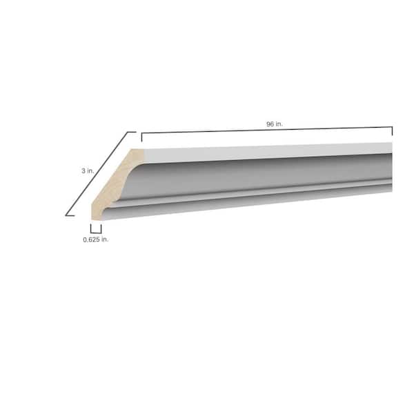 Designer Series 3x96x0.625 in. Traditional Crown Molding in White