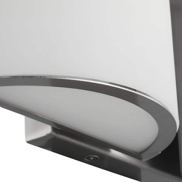 Blanco LED Collection 2-Light Brushed Nickel Etched Glass Modern Bath Vanity Light