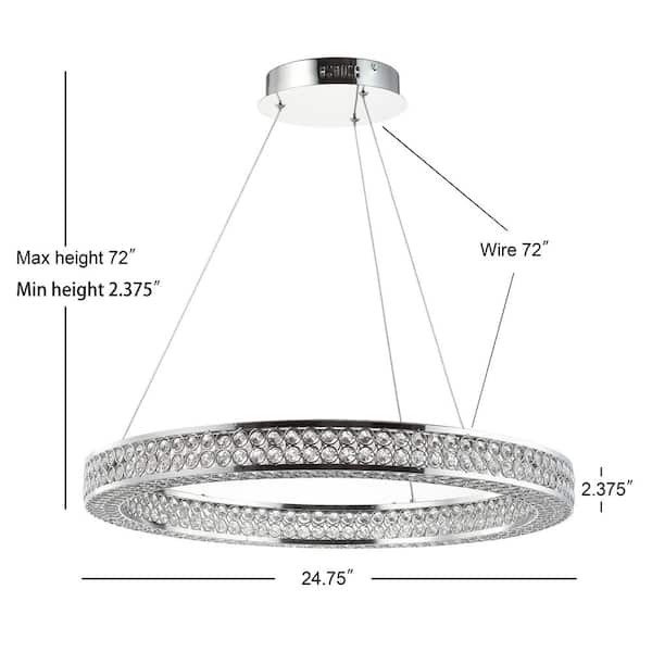 Benton 36-Watt Chrome/Clear Integrated LED Chandelier