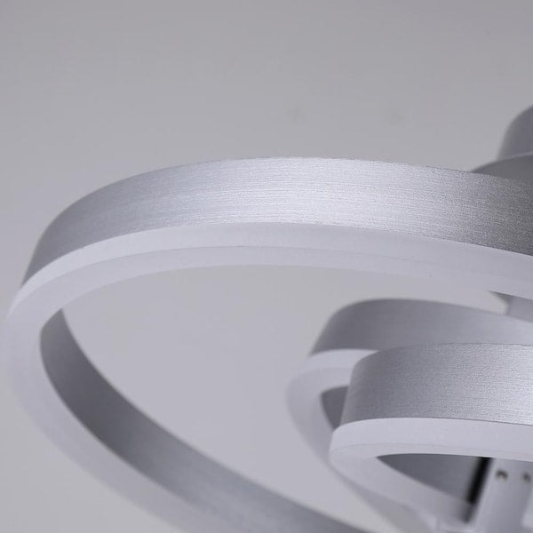 Carson 3-Light 11.6 in. Silver Simple Geometric LED Semi Flush Mount