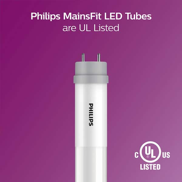 32-Watt Equivalent 4 ft. Linear T8 MainsFit Ballast Bypass LED Tube Light Bulb Cool White 4000K (10-Pack)