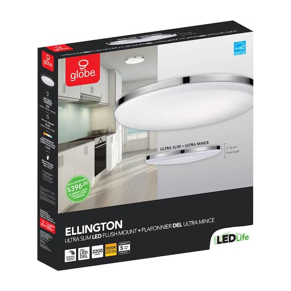 Ellington 28-Watt Chrome Integrated LED Ceiling Flush Mount