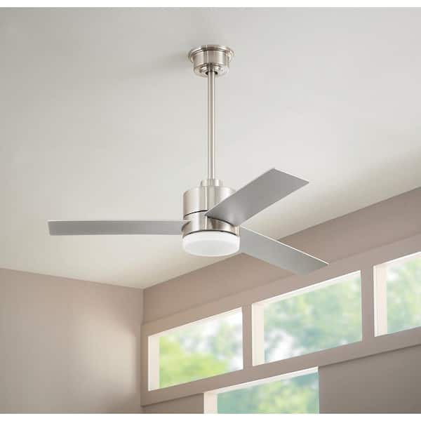 Madison 52 in. Integrated LED Brushed Nickel Ceiling Fan with Light and Remote Control with Color Changing Technology