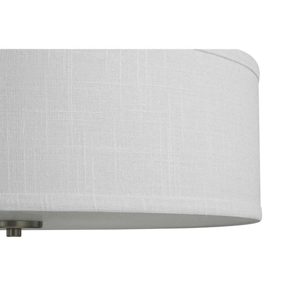 Inspire Collection 18 in. Brushed Nickel 3-Light Transitional Bedroom Ceiling Light Drum Semi-Flush Mount