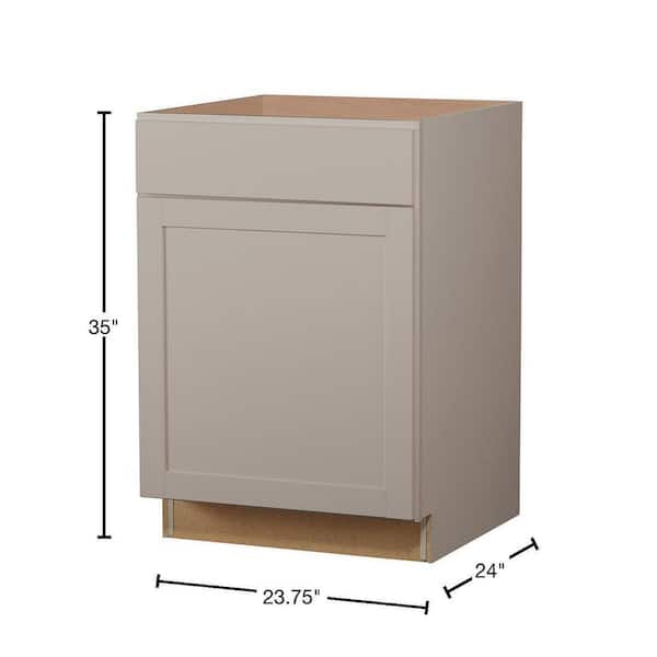 Westfield Dusk Gray Shaker Stock Assembled Base Kitchen Cabinet (24 in. W x 23.75 in. D x 35 in. H)