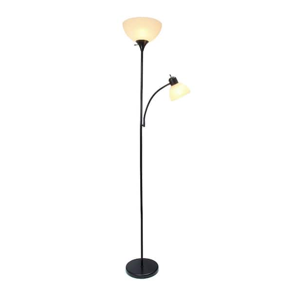 71.5 in. Black Floor Lamp with Reading Light