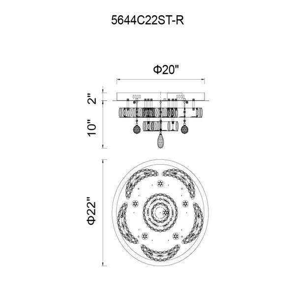 Cascata LED Flush Mount With Chrome Finish