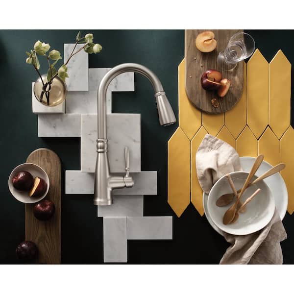 Boman Single Handle Pull-Down Sprayer Kitchen Faucet with Reflex and PowerBoost in Spot Resist Stainless