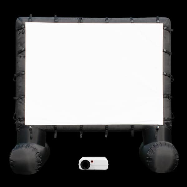 108 in. 1980 x 1080 Maximum Resolution Screen Outdoor Theatre Kit with 1800 Lumens