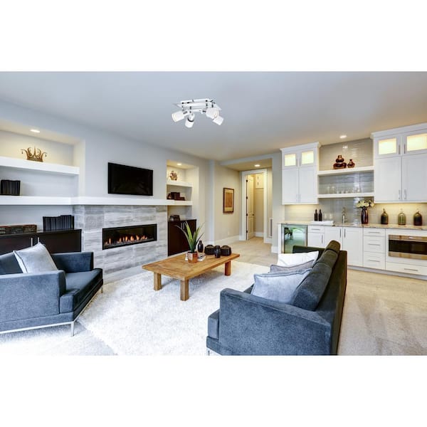 Davida 10.54 in. 4-Light Chrome Semi-Flush Mount