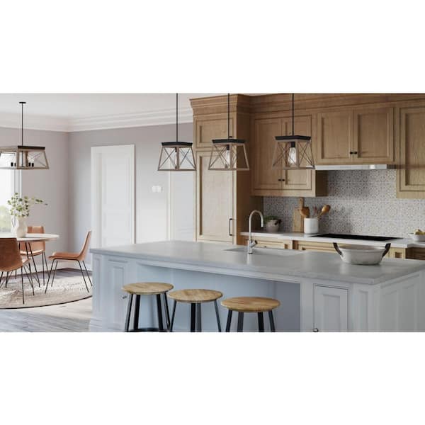 Briarwood Collection 1-Light Antique Bronze Kitchen Farmhouse Mini-Pendant Hanging Light