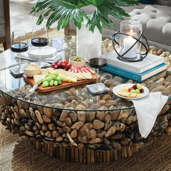 Capoli 4-Light Wooden Orb Neutral Chandelier