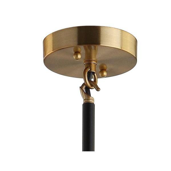 Caleb 6-Light Black and Brass Cluster Pendant Light with Clear Glass Shades