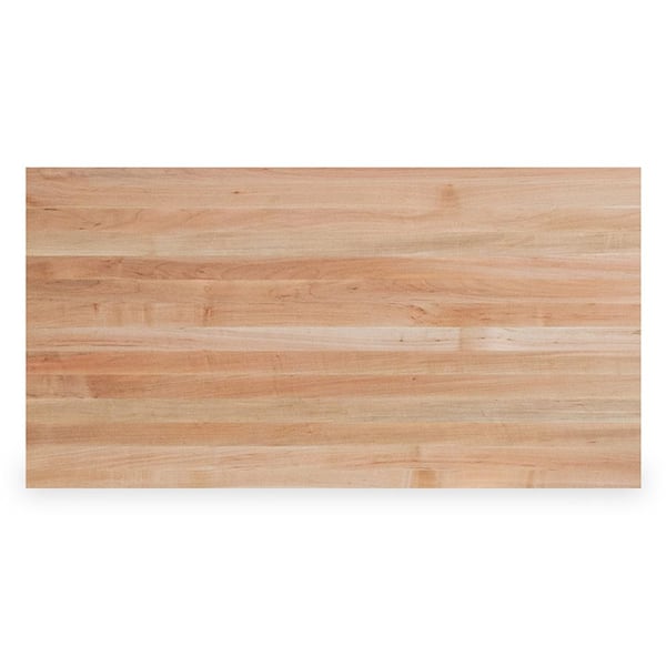 4 ft. L x 25 in. D x 1.75 in. T Finished Maple Solid Wood Butcher Block Countertop With Eased Edge