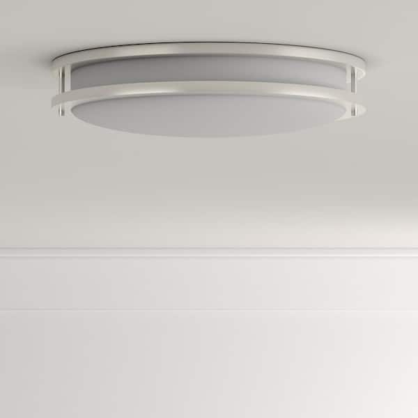 100-Watt Brushed Nickel Integrated Dimmable ENERGY STAR LED Flush Mount