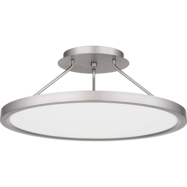 Outskirts 20 in. Brushed Nickel LED Semi-Flush Mount
