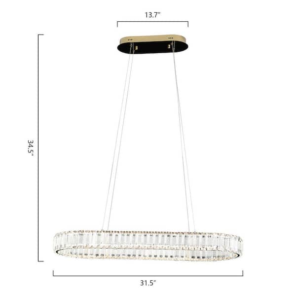 Jefferson 1-Light Clear/Chrome Unique Integrated LED Chandelier with Crystal Accents