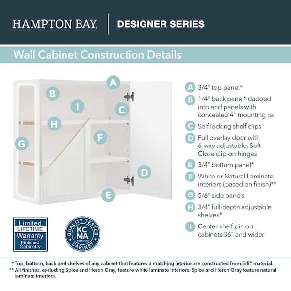 Designer Series Edgeley Assembled 36x36x12 in. Wall Kitchen Cabinet in Driftwood