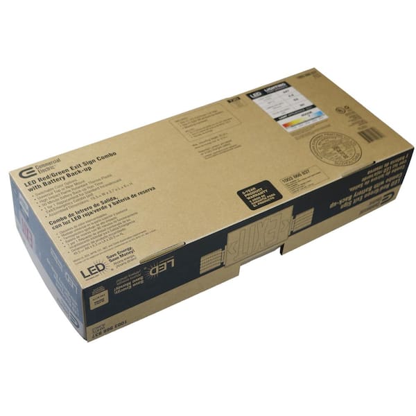 Combo 14-Watt Equivalent Integrated LED White Exit Sign and Emergency Light with Ni-Cad 9.6-Volt Battery