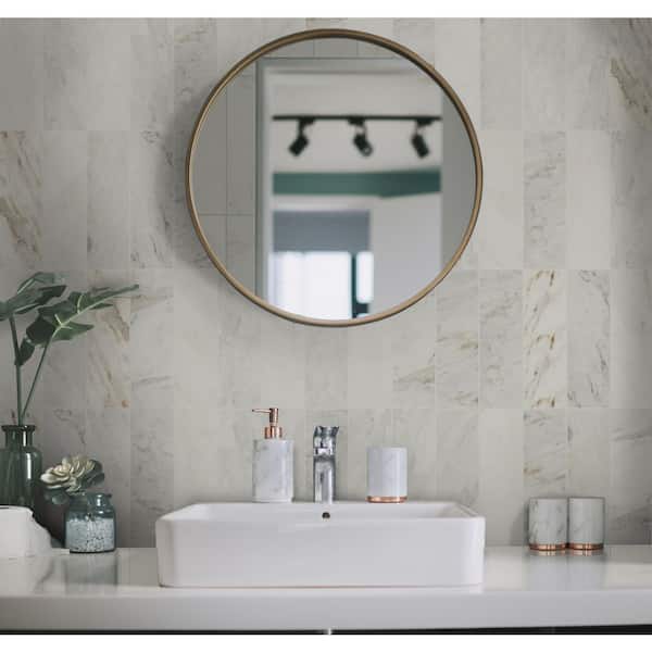 Arabescato Carrara Venato 4 in. x 12 in. Honed Marble Floor and Wall Tile (4.95 sq. ft./Case)