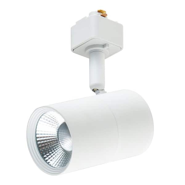 1-Light White Integrated LED Linear Track Lighting Mini Cylinder Step Head