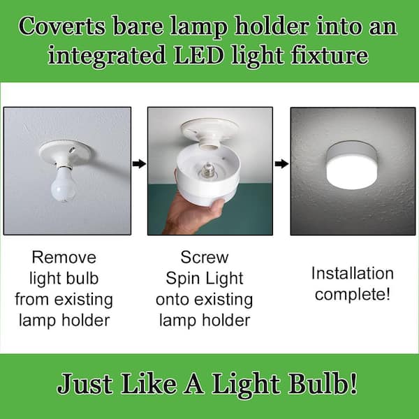 Spin Light 5 in. Closet Basement Utility LED Flush Mount Ceiling Light 600 Lumens 4000K Bright White (5-Pack)