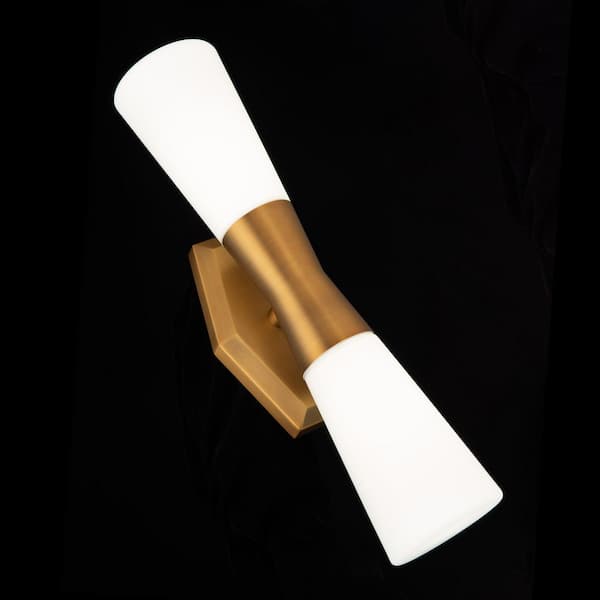 Locke 18 in. Aged Brass LED Vanity Light Bar and Wall Sconce, 3000K