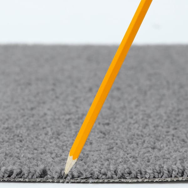 Alpine - Brushed Nickel - Gray 17.3 oz. Polyester Texture Installed Carpet