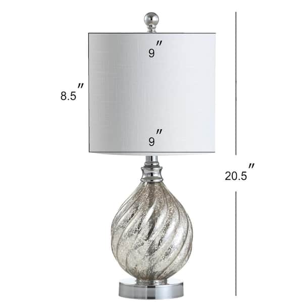 Lawrence 20.5 in. Mercury Silver Glass/Metal LED Table Lamp