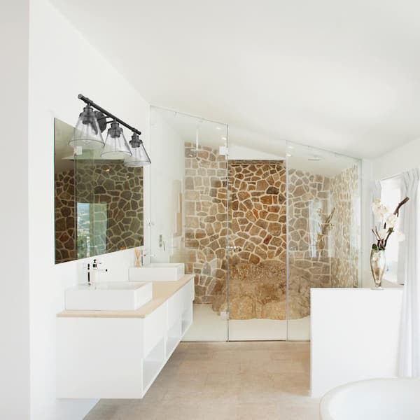 Parker 3-Light Oil Rubbed Bronze 5-Piece All-In-One Bath Light Set