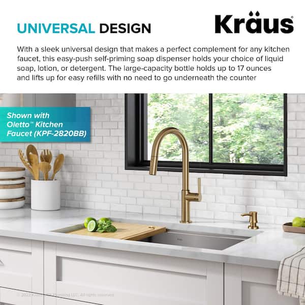 Kitchen Soap and Lotion Dispenser in Brushed Brass