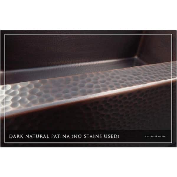 Luxury Dark Patina 12-Gauge Copper 30 in. Single Bowl Farmhouse Apron Kitchen Sink with Accs and Flat Front