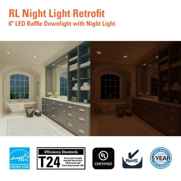 5/6 in. 10.9-Watt RL Night Light Recessed LED Retrofit Module, 1000-Lumens, Selectable CCT, D2W