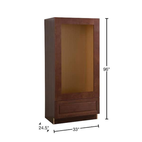 Benton Ready-to-Assemble 33x96x24.6 in. Base Double Oven Cabinet in Amber