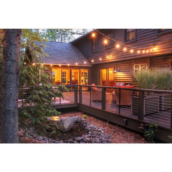 Outdoor/Indoor 14 ft. Plug-In G16 Bulb String Light with 10 Sockets-Bulbs included