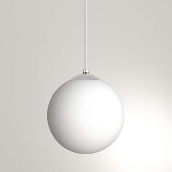 1-Light White Pendant with White Opal Glass