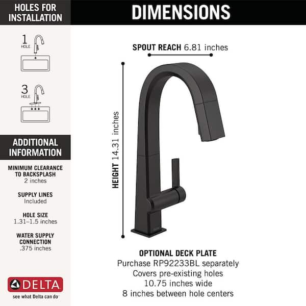 Pivotal Single-Handle Bar Faucet in Matte Black