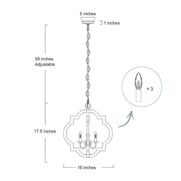 3-Light Bronze Modern Farmhouse Kitchen Island Chandelier Light Distressed Wood Hall-Foyer Open Cage Pendant Light