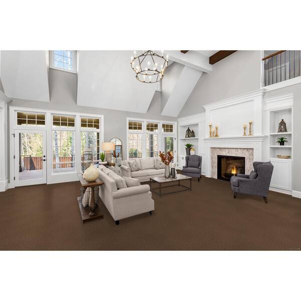 Added Value  - Fame - Brown 24 oz. SD Polyester Texture Installed Carpet