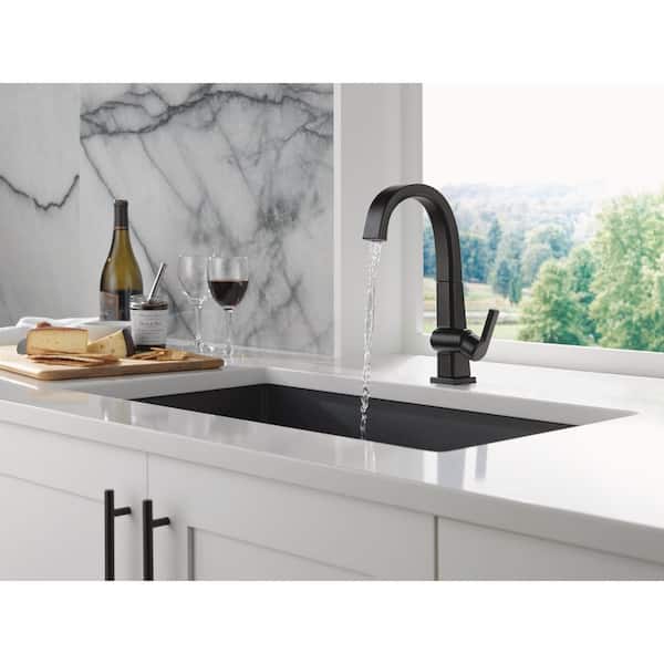 Pivotal Single-Handle Bar Faucet in Matte Black