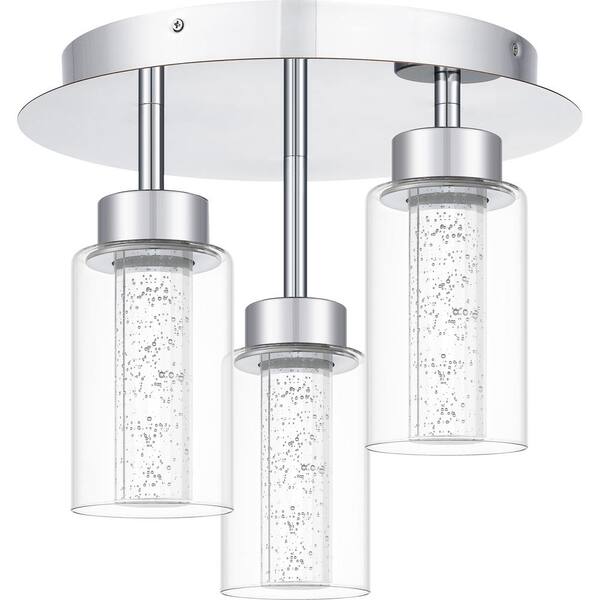 Jade 14 in. Polished Chrome LED Flush Mount