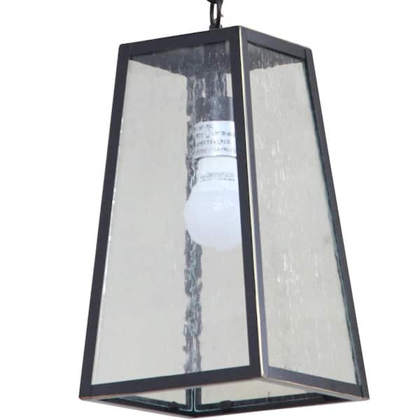 Elise 1-Light Imperial Black Outdoor Pendant Light