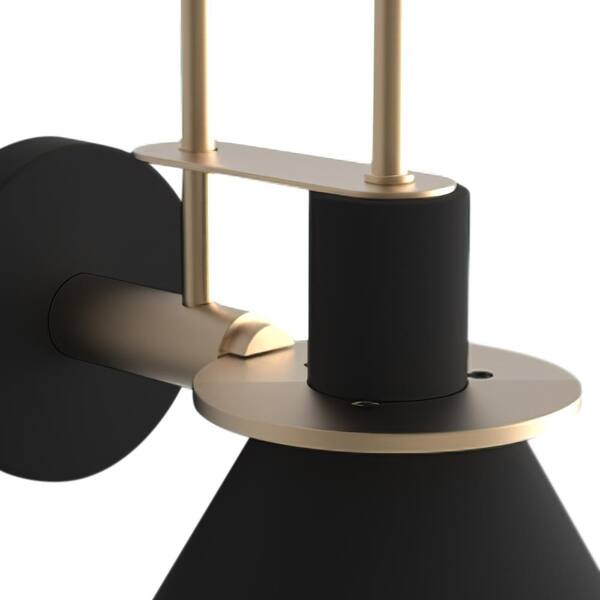 Luckyday 7 in. Modern 1-Light Matte Black Wall Sconce