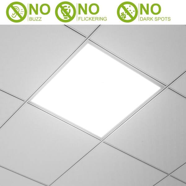 2-Pieces 23.62 in. L x 23.62 in. W 5800-Lumens Integrated LED Panel Light Ceiling Lighting, 7000K, Cold White